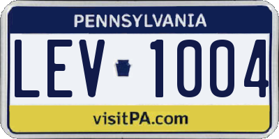 PA license plate LEV1004