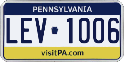 PA license plate LEV1006