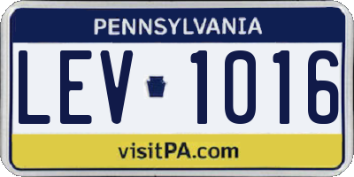PA license plate LEV1016