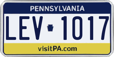 PA license plate LEV1017