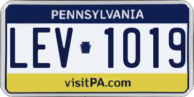 PA license plate LEV1019