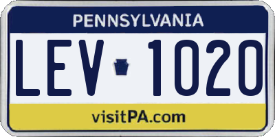 PA license plate LEV1020