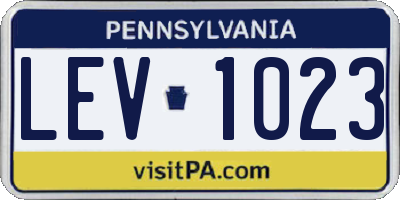 PA license plate LEV1023