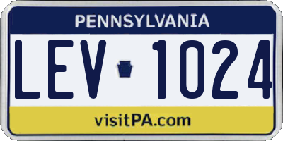 PA license plate LEV1024
