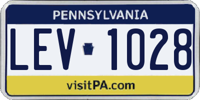 PA license plate LEV1028