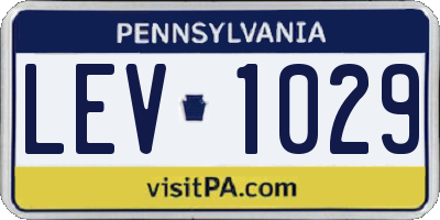 PA license plate LEV1029