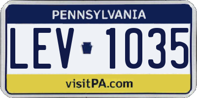 PA license plate LEV1035