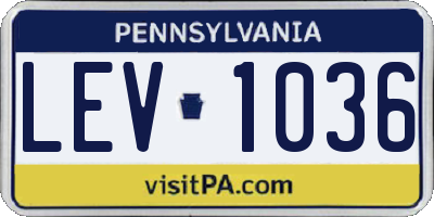 PA license plate LEV1036
