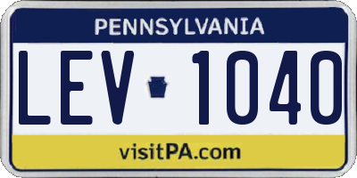 PA license plate LEV1040