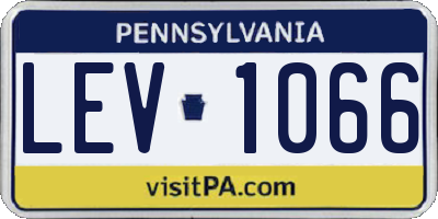 PA license plate LEV1066