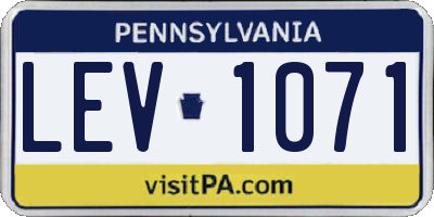 PA license plate LEV1071