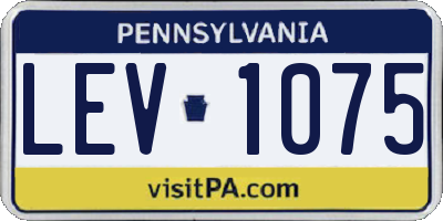 PA license plate LEV1075