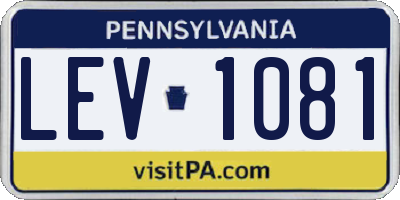 PA license plate LEV1081