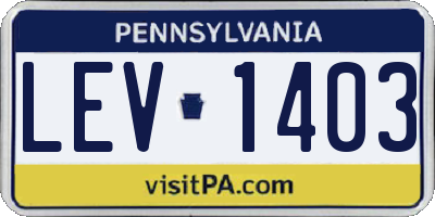 PA license plate LEV1403