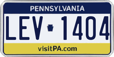 PA license plate LEV1404