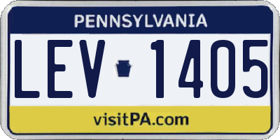 PA license plate LEV1405