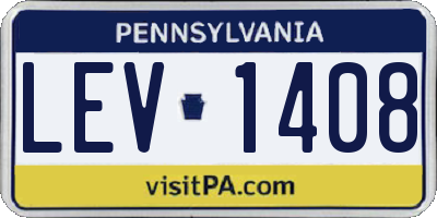 PA license plate LEV1408
