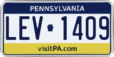 PA license plate LEV1409