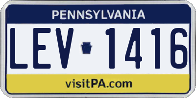 PA license plate LEV1416