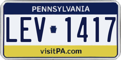 PA license plate LEV1417