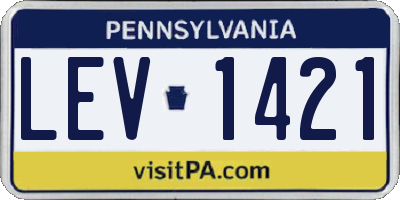 PA license plate LEV1421