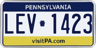 PA license plate LEV1423