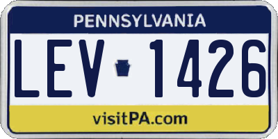 PA license plate LEV1426