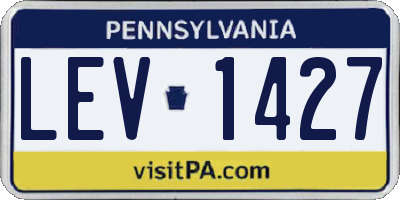 PA license plate LEV1427