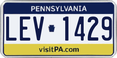 PA license plate LEV1429