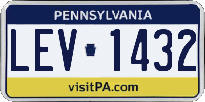 PA license plate LEV1432