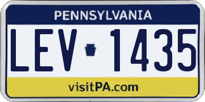PA license plate LEV1435