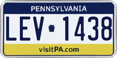 PA license plate LEV1438