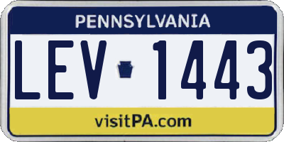 PA license plate LEV1443