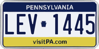PA license plate LEV1445