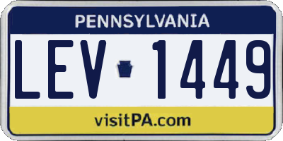 PA license plate LEV1449