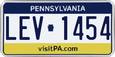 PA license plate LEV1454