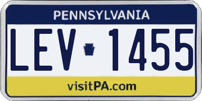 PA license plate LEV1455