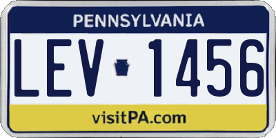 PA license plate LEV1456