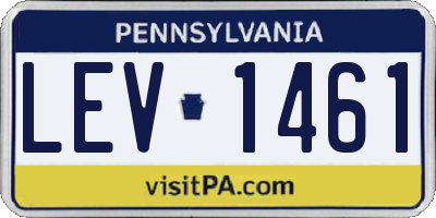 PA license plate LEV1461