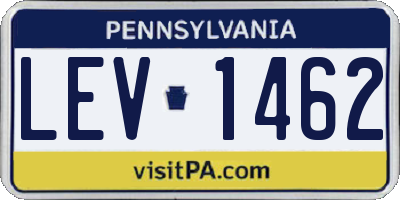 PA license plate LEV1462