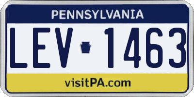 PA license plate LEV1463