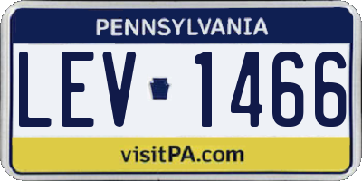 PA license plate LEV1466