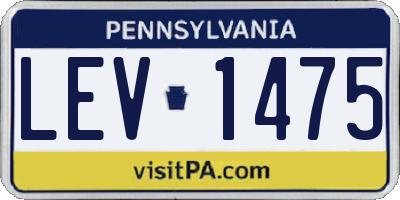 PA license plate LEV1475