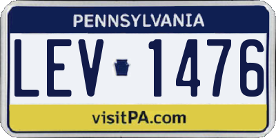 PA license plate LEV1476
