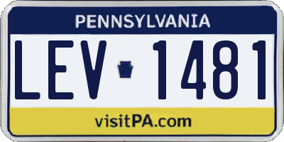 PA license plate LEV1481