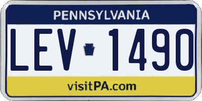 PA license plate LEV1490