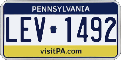 PA license plate LEV1492