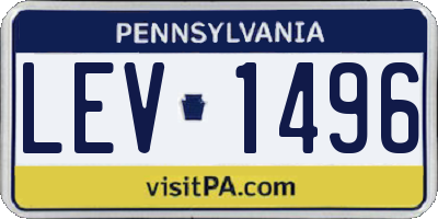 PA license plate LEV1496