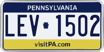 PA license plate LEV1502