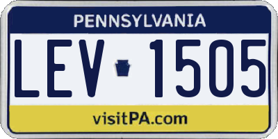 PA license plate LEV1505